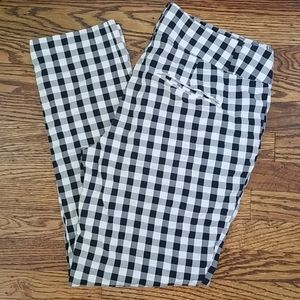 LOFT Gingham stretch Marisa ankle pants